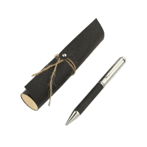 KORU – eco-neutral Metal Pen with Recycled Leather Barrel – Black — related custom branded product in UAE