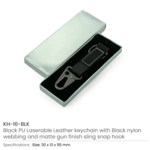 Laserable PU Leather Keychains with Sling Snap Hook — related custom branded product in UAE