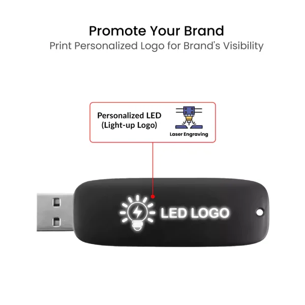 Light-Up LED Logo USB with Slide Button 64GB V. 3.0 — product photo 1