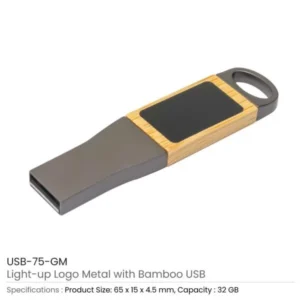 Light-Up Logo Metal & Bamboo USB Flash Drives 32GB — related custom branded product in UAE
