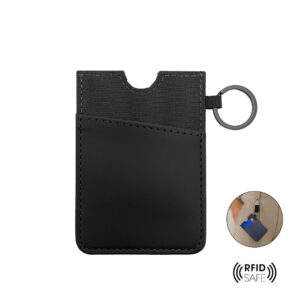 LUGANO – Vertical RFID Cardholder Wallet with Keyring – Black — related custom branded product in UAE