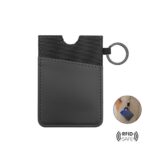 LUGANO - Vertical RFID Cardholder Wallet with Keyring - Carbon