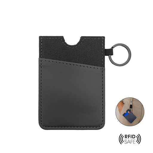 LUGANO - Vertical RFID Cardholder Wallet with Keyring - Carbon — product photo 1