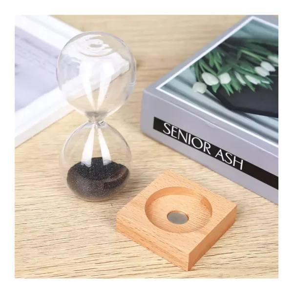 Magnetic Sand Timer with Wooden Base – 2 Minutes — product photo 1