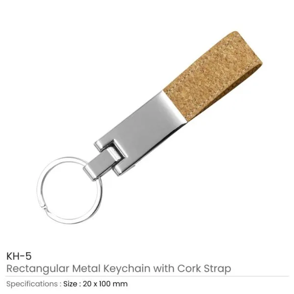Metal Keychain with Cork Strap — product photo 1