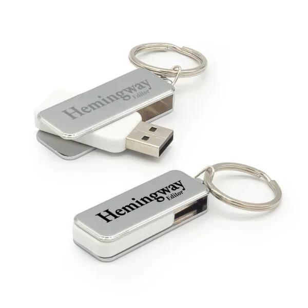 Metal Swivel USB with Key Holder — product photo 1