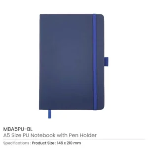 PU Notebooks with Pen Holder in A5 Size — related custom branded product in UAE