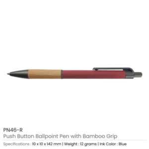 Push Button Ballpoint Pens with Bamboo Grip — related custom branded product in UAE