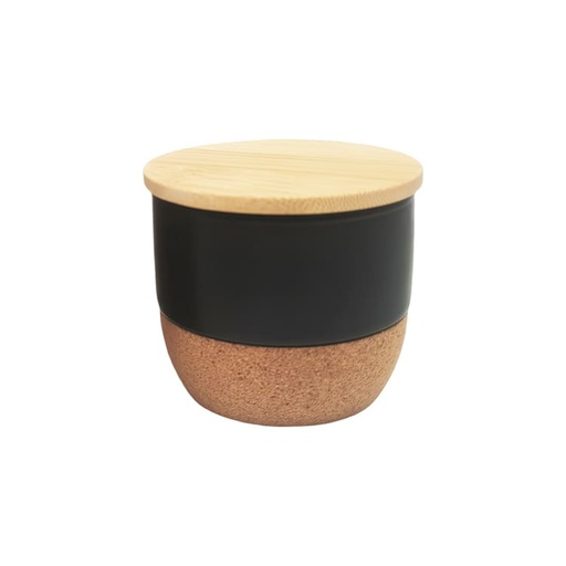 RAAHA - Arabic Oudh Scented Candle in Ceramic Holder with Bamboo Lid - Black — product photo 1