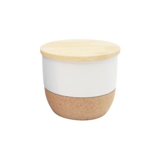 RAAHA - Arabic Oudh Scented Candle in Ceramic Holder with Bamboo Lid - White — product photo 1