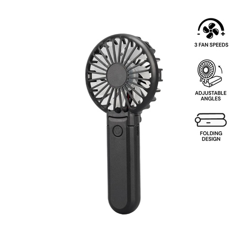 ROTO - Rechargeable Handheld Fan with Foldable Desk Stand - Black — product photo 1