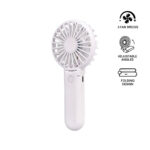 ROTO - Rechargeable Handheld Fan with Foldable Desk Stand - White