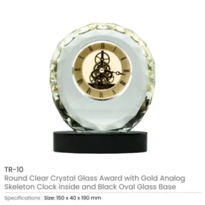 Round Crystal Clock Awards with Oval Glass Base in Premium Box — related custom branded product in UAE