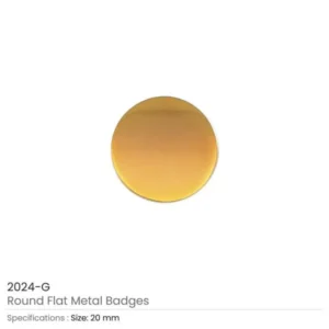 Round Flat Metal Badges 20mm, Gold and Silver Colors — related custom branded product in UAE