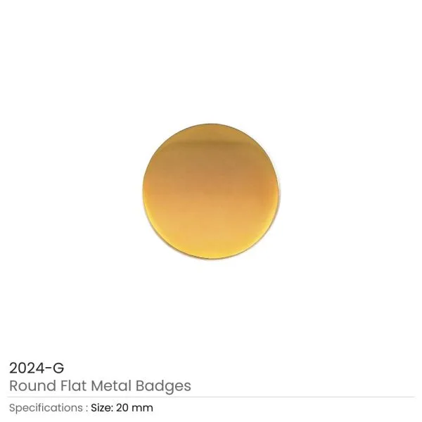 Round Flat Metal Badges 20mm, Gold and Silver Colors — product photo 1