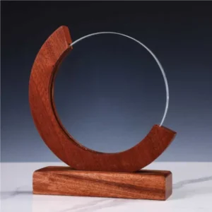 Round Moon Crystal Awards with Wooden Base — related custom branded product in UAE