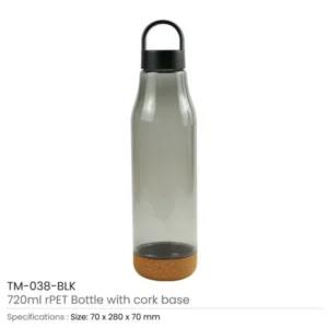 rPET Bottles with Cork Base, Twist-off Lid, Handle, 720ml — related custom branded product in UAE