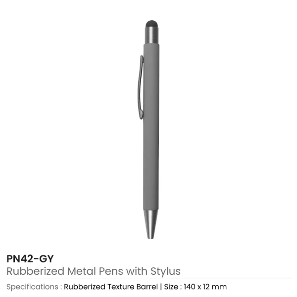 Rubberized Stylus Metal Pens — product photo 1