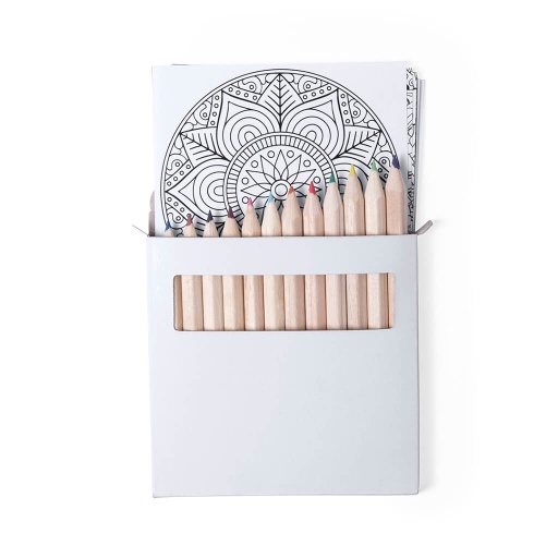 Set Of 12 Pencils And 12 Coloring Sheets With Mandala Designs — product photo 1