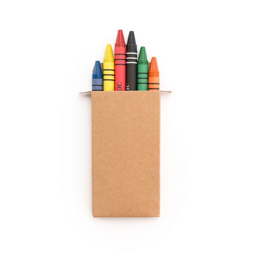 Set Of 6 Crayons In Natural Cardboard Box — product photo 1