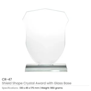 Shield Shaped Crystal Awards with Gift Box — related custom branded product in UAE