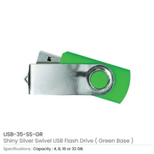 Shiny Silver Swivel USB Flash Drives — related custom branded product in UAE