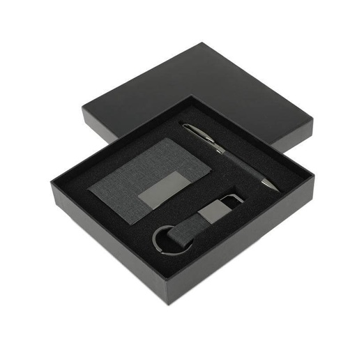 SILVAN - Giftology Gift Set Card Holder Key Chain and Pen - Black — product photo 1