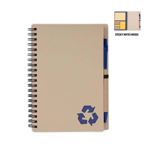 SION - eco-neutral B6 Notepad & Pen Set with Sticky Note - Navy Blue — product photo 1