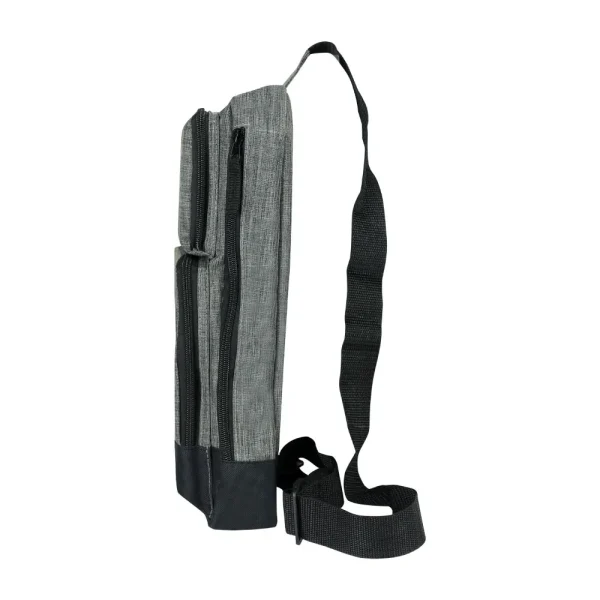 Sling Crossbody Bags in Grey and Black Polyester Material — product photo 1