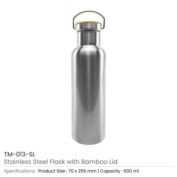 Stainless Steel Bamboo Flask — product photo 1