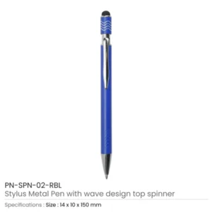Stylus Metal Pens with Wave Design Top Spinner (Blue Ink) — related custom branded product in UAE