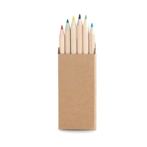 TERVEL - Set of 6 Color Pencils in natural cardboard box — product photo 1