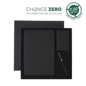 TESSIN – CHANGE ZERO Sustainable Gift Set with Refillable Notebook, Pen & Cardholder – Black — related custom branded product in UAE