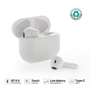 TUNEVO RCS recycled plastic wireless earbuds – White — related custom branded product in UAE