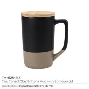 Two-toned Ceramic Mugs with Clay Bottom, Bamboo Lid — related custom branded product in UAE