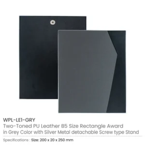 Two-Toned PU Leather Awards with Aluminum Frame & Stand in Luxury Box — related custom branded product in UAE
