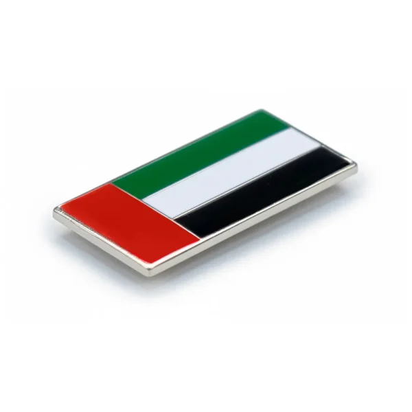 UAE Flag Metal Badges Rectangle with Magnet Attachment — product photo 1