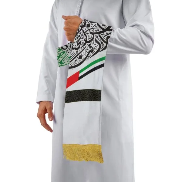 UAE Flag Polyester Scarf with Gold Tassel — product photo 1
