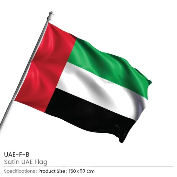UAE Flags in Satin Material Size 150 x 90 cm — product photo 1