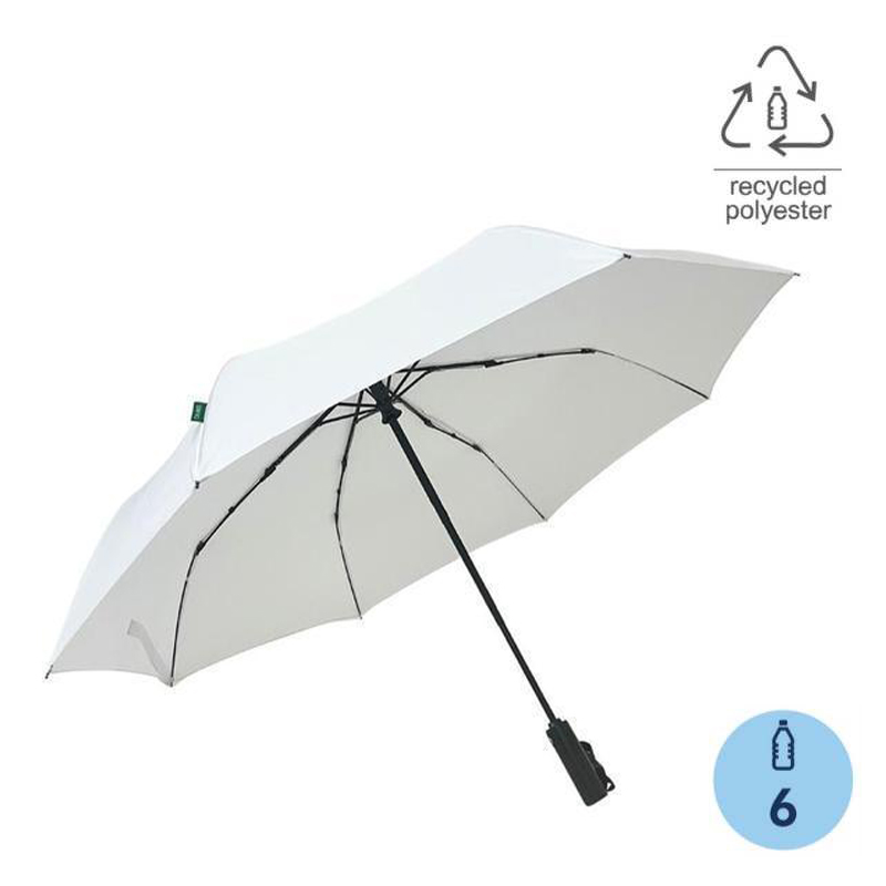 URBINO - Santhome RPET Auto-Open 23 inch Umbrella with SPF50 UV Protection - White — product photo 1