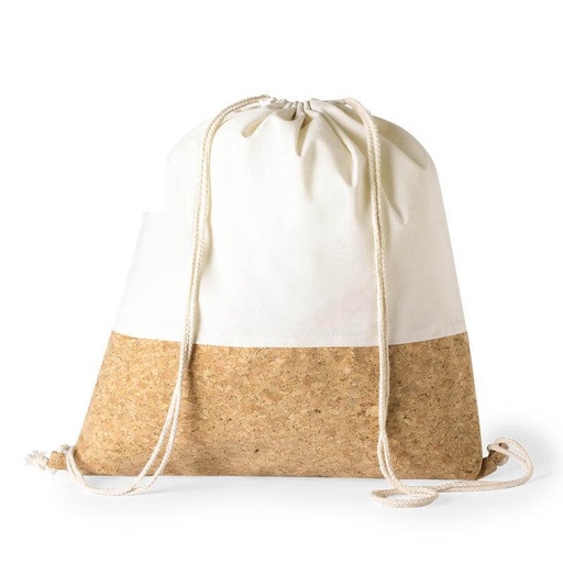 VOLGA recycled cotton and cork drawstring bag