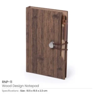 Wood Design Notebook with Sticky Note and Pen — related custom branded product in UAE